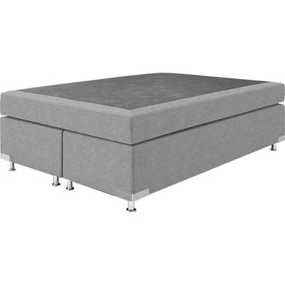 Boxspringbett "Holland", grau, B:142cm L:201cm, Strukturstoff (77% Polyester und 23% Viskose), WESTFALIA SCHLAFKOMFORT, Komplettbetten, Boxspringbett, ohne Kopfteil, frei im Raum stellbar Image
