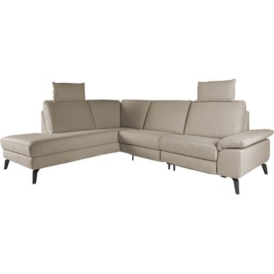 Ecksofa ALINA, beige (beige gba 2), B:243cm H:118cm T:210cm, Struktur GBA (100% Polyester), Sofas, inkl. Kopfstützen, wahlweise mit Relaxfunktion, Breite: 243 cm Image