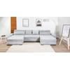 Wohnlandschaft COLLECTION AB "XXXL-Josy Relax U-Form Breite 352 cm, mit 2 gleich großen Recamieren", silber, B:352cm H:41cm T:161cm, 100%Polyester, Sofas, inkl. Bettfunktion, Bettkasten, mit 4 Rückenkissen in zwei Größen
