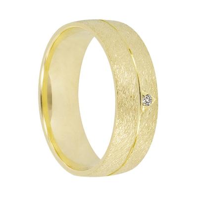 Trauring FIRETTI "Schmuck Geschenk Gold 375 Hochzeit Ehering Trauring "LIEBE" Gr. 23, gold (gelbgoldfarben), Fingerringe, 23, 0,01 ct SI = kleine Einschlüsse mit Brillant, Gelbgold 585, 6mm, Made in Germany, wahlweise mit oder ohne Brillant Image