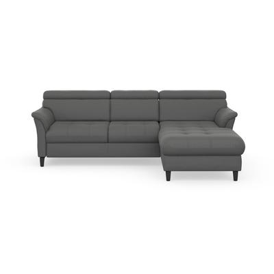 Ecksofa SIT & MORE "Marano L-Form", grau (steel), B:257cm T:166cm, 100% Polyester, Sofas, inklusive Kopfteilverstellung, wahlweise mit Bettfunktion, Bettkasten Image