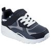 Sneaker SKECHERS "UNO LITE", Kinder, Gr. 34, grau (grau, schwarz), Lederimitat, sportlich, Schuhe, Freizeitschuh mit Memory Foam, Größenschablone zum Download