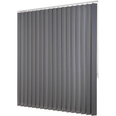 Lamellenvorhang LIEDECO "Lamellenvorhang Vertikalanlage Verdunkelung - 127 mm Lamelle" Gr. 7, grau (dunkelgrau, weiß), B:250cm H:180cm, Jalousien, Kürzbare Vertikalanlage Verdunkelung Image