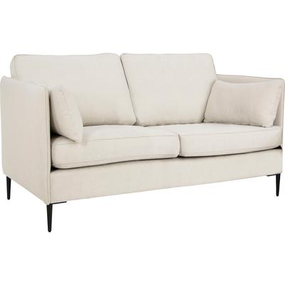 2-Sitzer LEONIQUE "Light", weiß, B:130cm H:83cm T:92cm, 100% Polyester, Sofas, inklusive loser Zierkissen, mit schmalen Armlehnen und Teleskopfüßen Image