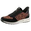 Slip-On Sneaker ARA "OSAKA", Damen, Gr. 3,5 (36), schwarz (schwarz, leo), Veloursleder, Textil, Lacklederimitat, kontrastfarbene Details, modisch, Schuhe, Slipper mit elastischen Schnürsenkeln und Easy2Go-Funktion, H-Weite