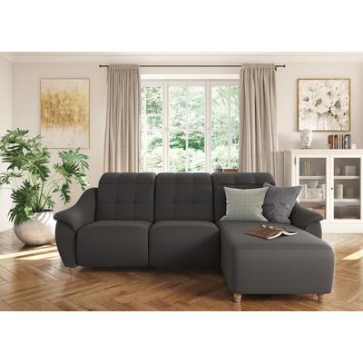 Ecksofa HOME AFFAIRE "Boston L-Form", braun (mocca), B:254cm T:170cm, Struktur (100% Polyester), Luxus-Microfaser Florence (100% Polyester), Chenille (100% Polyester), NaturLEDER (reines Rindsleder), Sofas, Kopfteilverstellung an jeder Sitzfläche,... Image