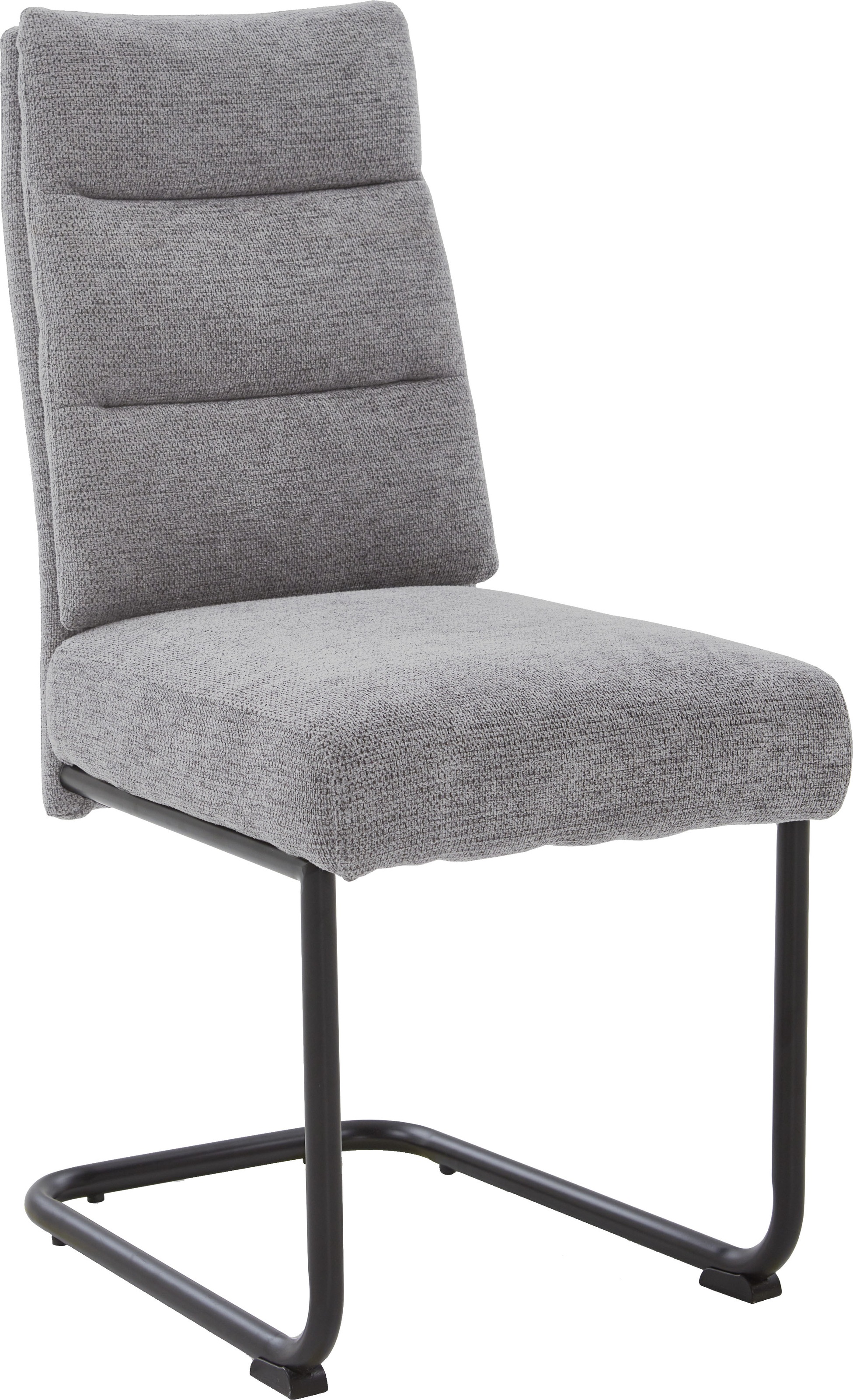 Esszimmerstuhl NIEHOFF SITZMÖBEL, grau (platingrau, schwarz), B:46cm H:97cm T:65cm, 100% PES, Stühle, Esszimmerstuhl, 2er Set, verschiedene Farben, mit Micro-Taschenfederkern, Sitzhöhe 49