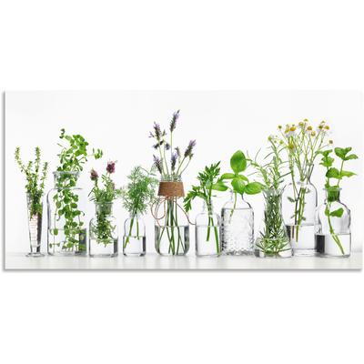 Wandbild ARTLAND "Öle mit Kräutern", grün (farbe bild(er): grün), B:100cm H:50cm, Bilder, als Alubild, Outdoorbild, Leinwandbild, Poster, Wandaufkleber Image