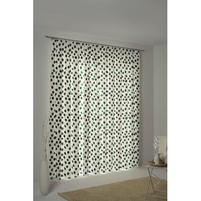 Vorhang ADAM "Vorhang Dots aus Leinen und Bio-Baumwolle, Kräuselband (1 St)", grün (naturweiß, dunkelgrün), B:145cm H:175cm, Jacquard, Baumwolle (Bio-Baumwolle), Leinen, Gardinen, Vorhang Dots aus Leinen und Bio-Baumwolle, Kräuselband (1 St) Image