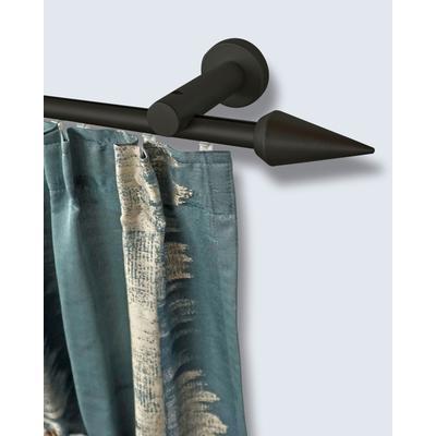Gardinenstange GARESA "AGROS", schwarz, L:500cm Ø:20mm, Aluminium, Holzwerkstoff, Kunststoff, Gardinenstangen, Vorhanggarnitur, einfache Montage, verlängerbar, Wandmontage, Spitze Image