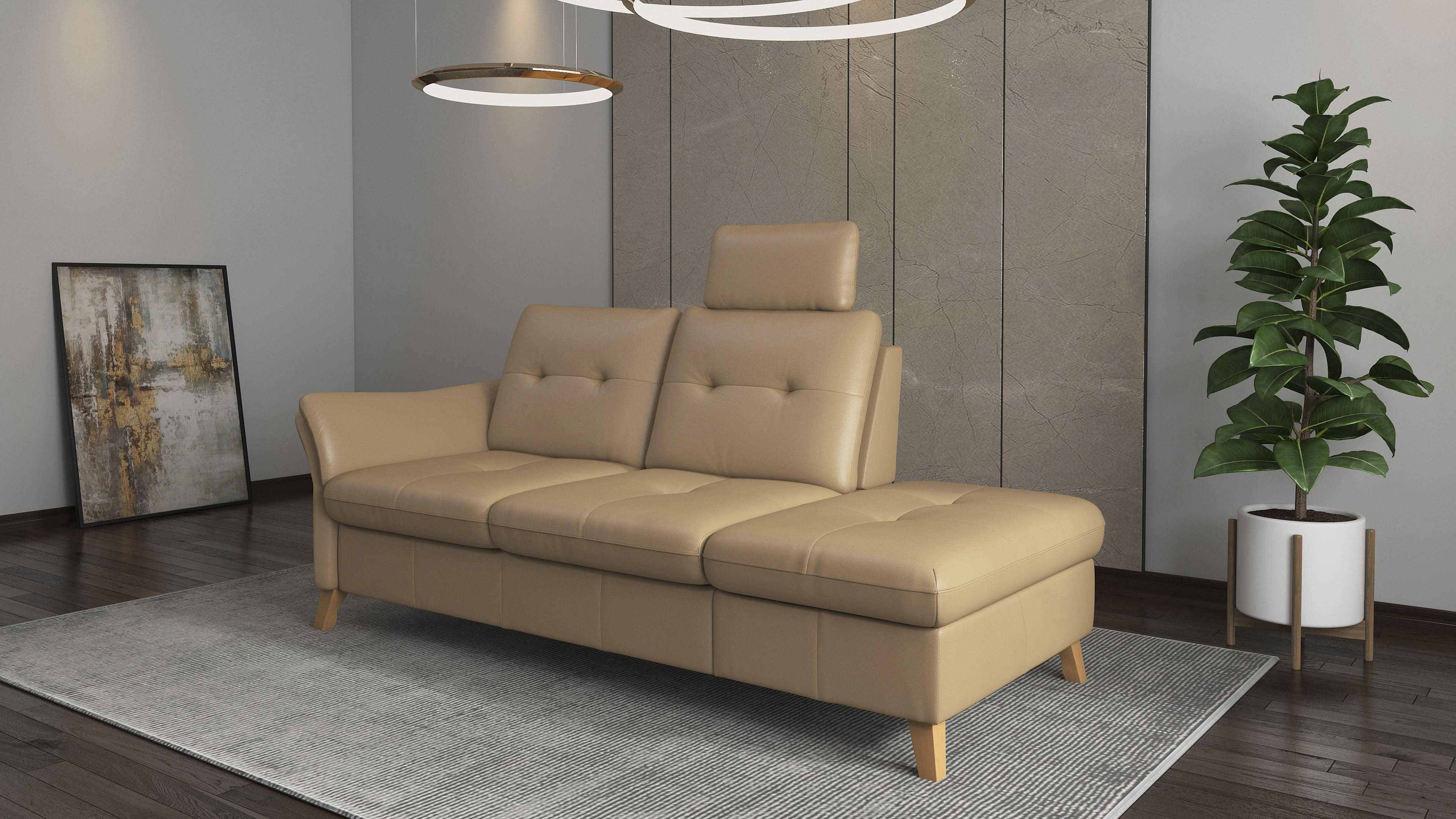 Recamiere SIT & MORE "Göteborg", braun (cappuccino), B:210cm H:90cm T:92cm, Sofas, inklusive Federkern Image