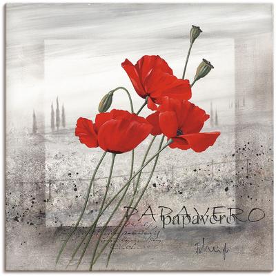 Wandbild ARTLAND "Mohnblumen", rot (farbe bild(er): rot), B:30cm H:30cm, Canvas, Leinwand, Bilder, als Leinwandbild, Poster, Wandaufkleber in verschied. Größen Image