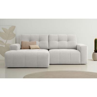 Ecksofa HOME AFFAIRE "Turnon, Lounge-sofa, Breite 221 cm", beige (creme), B:221cm H:84cm T:153cm, 100% Polyester, Sofas, Chenille, mit Knopf- und Doppelsteppung, elegantes Aussehen Image