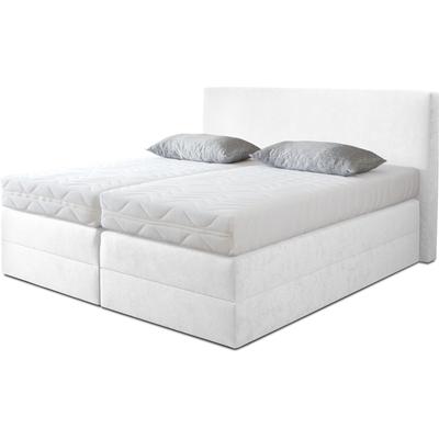 Boxspringbett, weiß, B:175cm L:205cm, Microvelours (100% Polyester), WESTFALIA SCHLAFKOMFORT, Komplettbetten, Boxspringbett, wahlweise mit Kaltschaum-Topper Image
