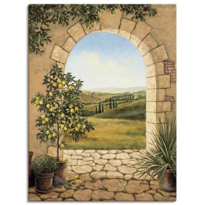Wandbild ARTLAND "Zitronenbaum vorm Torbogen", beige (farbe bild(er): naturfarben), B:60cm H:80cm, Bilder, als Alubild, Outdoorbild, Leinwandbild, Poster, Wandaufkleber Image