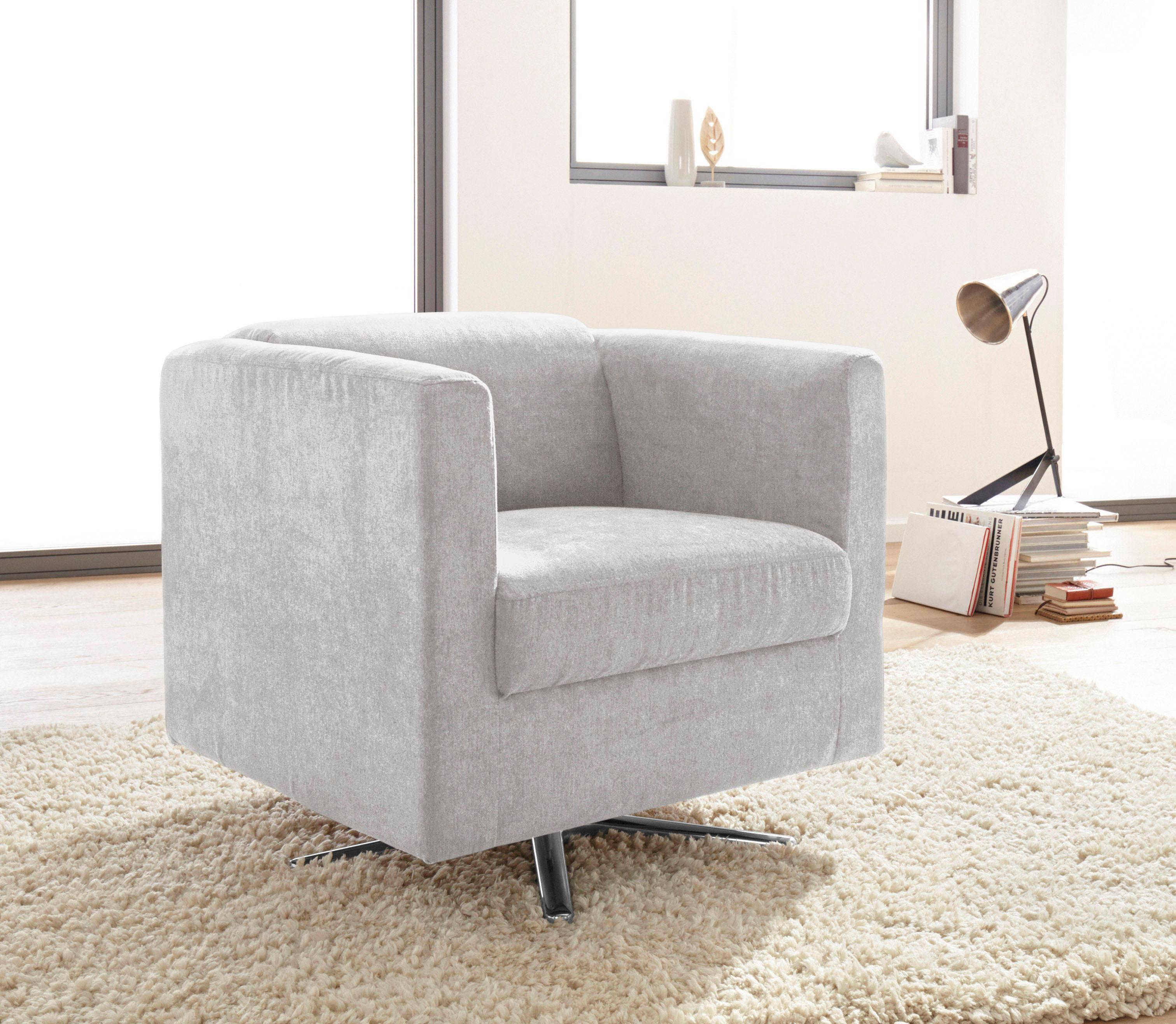 Sessel INOSIGN "Bob Drehsessel, Clubsessel und Cocktailsessel - alles passt", silber, B:72cm H:71cm T:75cm, Feinstruktur weich (92% Polyester, 8% Nylon);Struktur fein ( 100% Polyester);Struktur (30% Polyester, 70% Polyacryl);Struktur grob (40%...