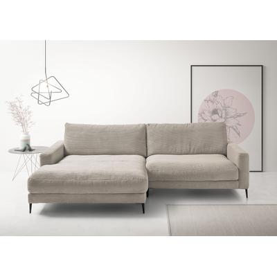 Ecksofa INOSIGN "Downtown, B/T/H: 272/190/84 cm L-Form", grau (taupe), B:272cm H:84cm T:190cm, 88% Polyester, 12% Polyacryl, Sofas, weicher Sitzkomfort auch in Cord und Bouclé, incl. Zierkissen Image