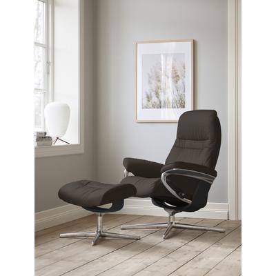 Relaxsessel STRESSLESS "Sunrise", braun (braun batick), B:79cm H:103cm T:73cm, Leder BATICK: BATICK ist ein leicht korrigiertes, durchgefärbtes und genarbtes Möbelleder, bei dem die meisten Unebenheiten und Spuren in der Regel entfernt wurden.,... Image