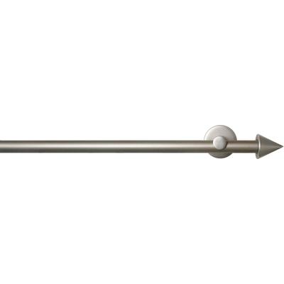 Gardinenstange GARESA "SEFRA", grau (nickelfarben), L:200cm Ø:16mm, Aluminium, Gardinenstangen, Vorhanggarnitur,Innenlaufgarnitur, verlängerbar, Endknopf Spitze Image