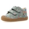 Lauflernschuh NATURINO "Amur", Kinder, Gr. 28, grün, Veloursleder, geblümt, Schuhe, Barfußschuh, Klettschuh mit Blumenprint, Größenschablone zum Download