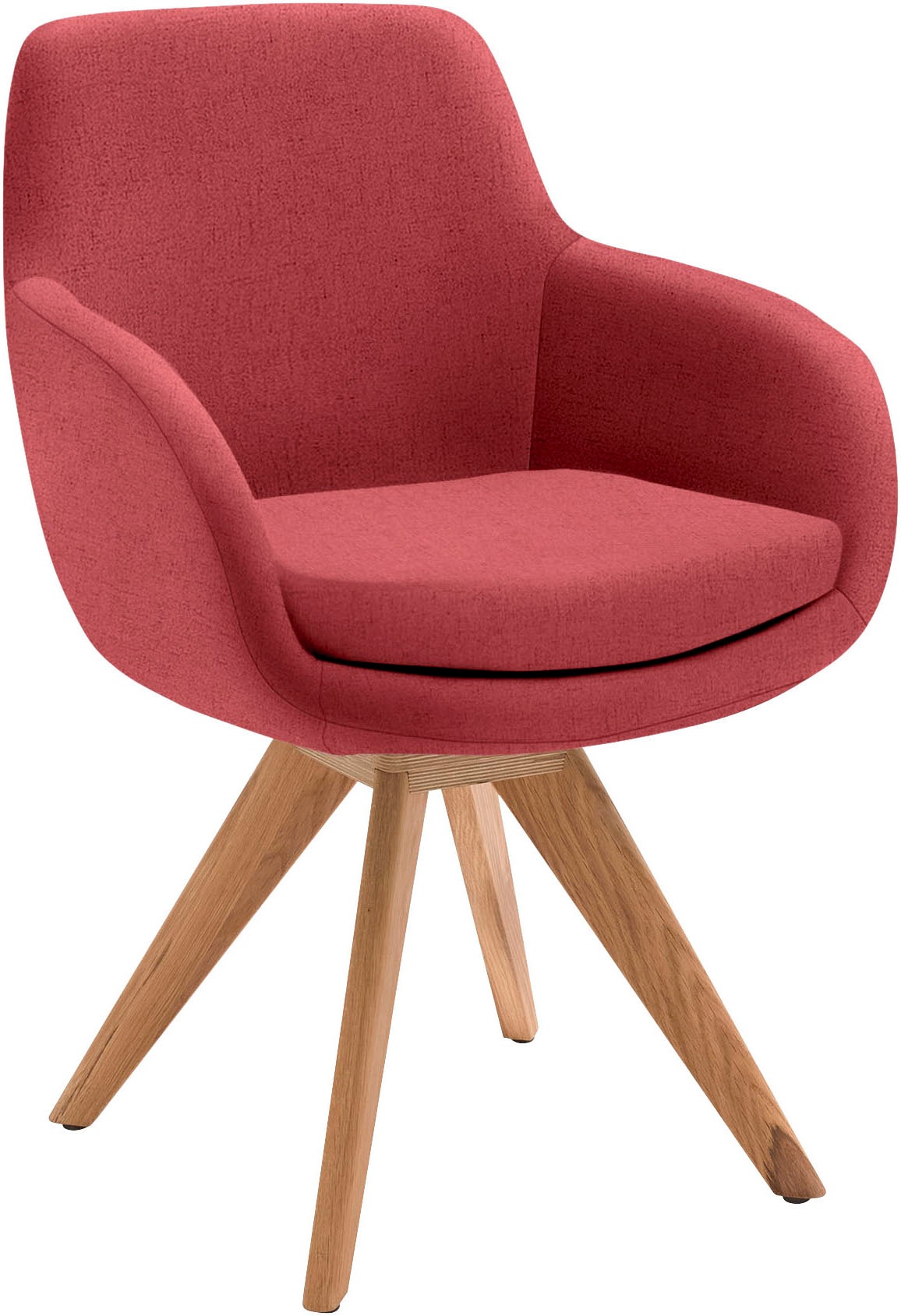 Esszimmerstuhl MUSTERRING "Tavia", rot (bordeaux, wildeiche), B:62cm H:86cm T:66cm, Stühle, Esszimmerstuhl, Stativgestell Wildeiche massiv, Drehfunktion optional, diverse Farben, Topseller