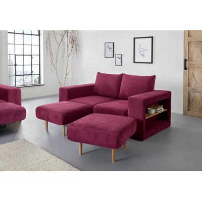 2,5-Sitzer "Looksvb", lila (beere), B:192cm H:96cm T:107cm, LOOKS BY WOLFGANG JOOP, Sofas, Verwandlungssofa: aus Sofa wird Sofa mit 2 Hockern, mit Regalfunktion Image