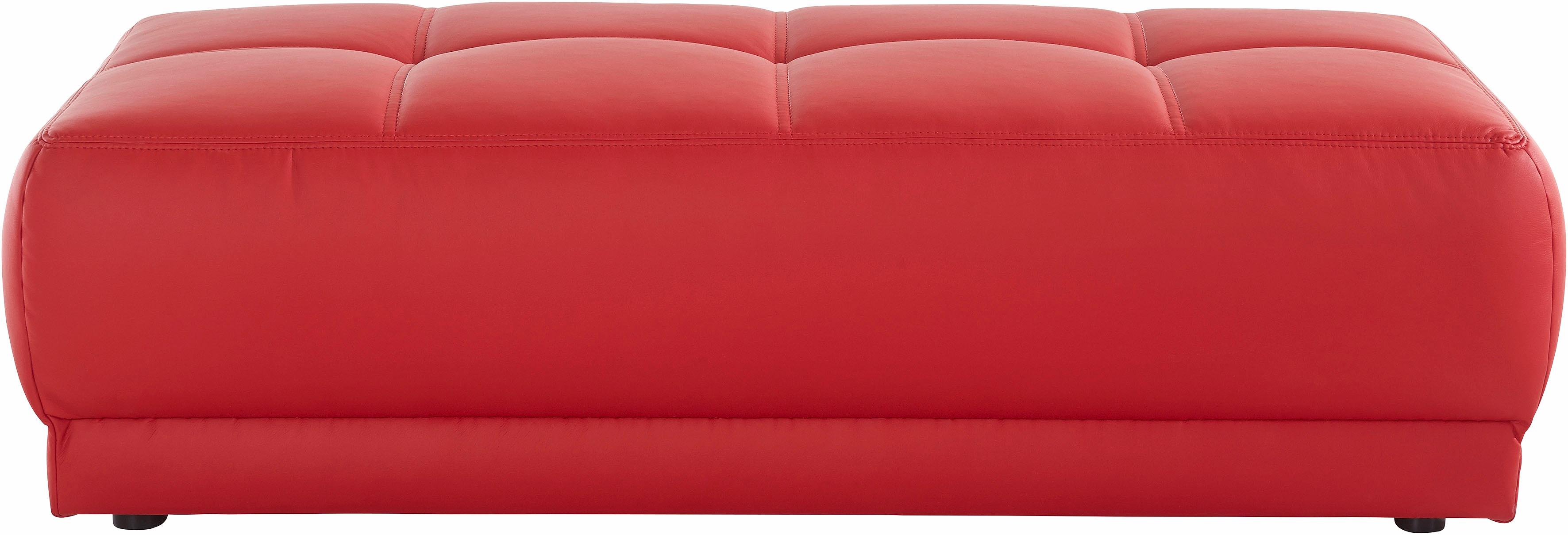 Hocker DOMO COLLECTION "Ava", rot, B:150cm H:44cm T:67cm, Struktur (100% Polyester);Microfaser PRIMABELLE (100% Polyester);Kunstleder SOFTLUX;Struktur fein (100% Polyester), Hocker, Polsterhocker