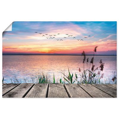 Wandbild ARTLAND "Der See in den Farben der Wolken", blau (farbe bild(er): blau), B:60cm H:40cm, Bilder, als Alubild, Outdoorbild, Leinwandbild, Poster, Wandaufkleber Image