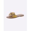 Pantolette HEINE, Damen, Gr. 42, bunt (gelb, bunt), Leder, Veloursleder, Glattleder, Glattleder, modisch, Schuhe