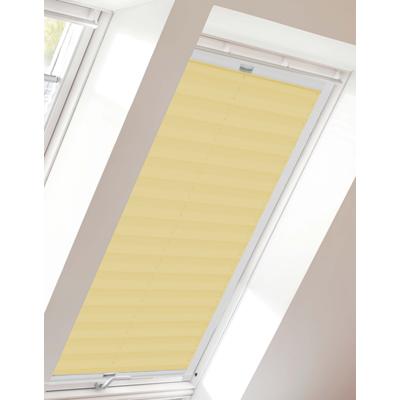 Dachfensterplissee SUNLINES "StartUp Style Crepe", gelb (gelb, weiß), B:49,3cm H:121,5cm, Obermaterial: 100% Polyester, Plissees, mit Führungsschienen Image