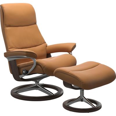 Relaxsessel STRESSLESS "View", braun (new caramel), B:82cm H:109cm T:81cm, Sessel, mit Signature Base, Größe M,Gestell Wenge Image