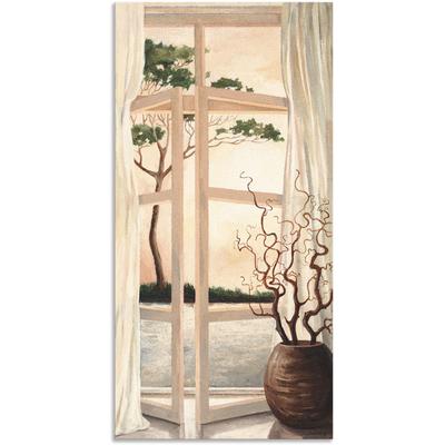 Wandbild ARTLAND "Fensterbild Toskanischer Sonnenuntergang", beige (farbe bild(er): naturfarben), B:30cm H:60cm, Bilder, als Alubild, Outdoorbild, Leinwandbild, Poster, Wandaufkleber Image