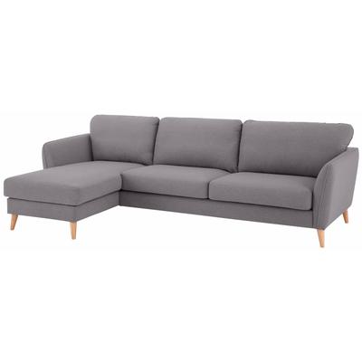 Ecksofa HOME AFFAIRE "MARSEILLE (279/152cm),L-Form, Rec. rechts/links, verschiedene Bezüge", grau (hellgrau), B:279cm H:88cm T:152cm, Struktur fein (58% Polyester, 22% Polypropylen), Filzoptik (100% Polyester), Webstoff (100% Polyester), Sofas,... Image
