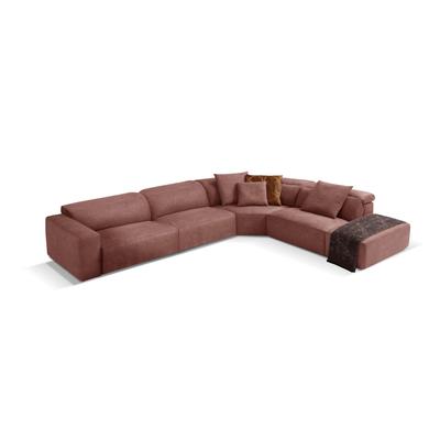 Ecksofa EGOITALIANO "Beverly, extravangantes Designsofa mit erstklassigem Sitzkomfort", braun (cedar wood), B:378cm H:95cm T:282cm, Sofas, wahlweise mit elektrischer Relaxfunktion, Kopfteilverstellung Image