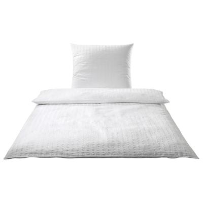 Bettwäsche ELEGANTE "Chelsea", weiß, B/L: 155cm x 220cm, , Seersucker, B/L: 80cm x 80cm, Seersucker, Obermaterial: 100% Baumwolle, Bettwäsche, gewebter Seersucker Image