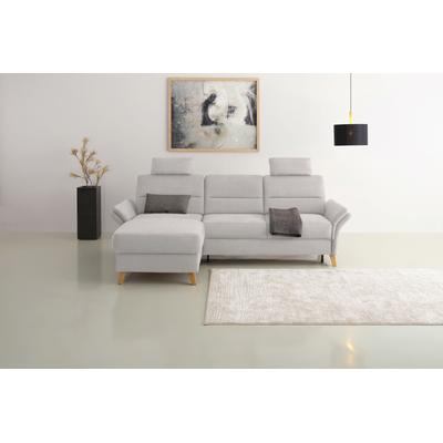 Ecksofa HOME AFFAIRE "Westerland L-Form", silber, B:252cm H:90cm T:162cm, 98% Polyester 2% Polyamid, Sofas, Federkern-Polsterung, wahlweise mit Bettfunktion, Bettkasten Image