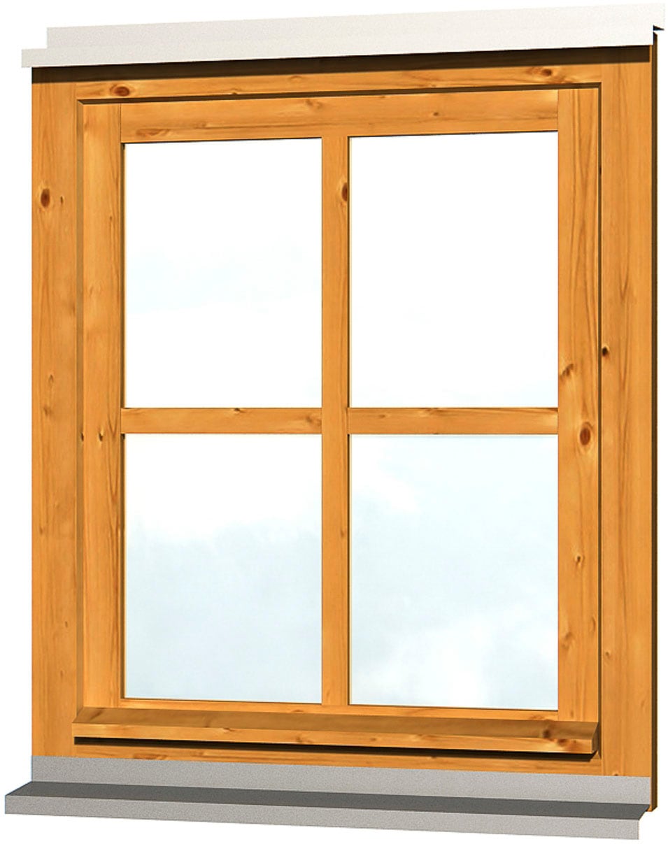 Fenster SKANHOLZ "Einzelfenster", braun (eiche hell), B:69cm H:82cm, Glas, Massivholz, Fenster, für Carports, 69,1 x 82,1 cm