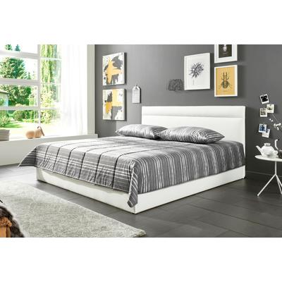 Polsterbett, weiß, B:212cm L:212cm, Bezug Bett: Kunstleder, Bonnell-Federkernmatratze: 51% Polypropylen, 39% Polyester und 10% Baumwolle, Kaltschaummatratze: 100% Polyester, Bezug abnehm- und waschbar bis 60u00b0C, WESTFALIA SCHLAFKOMFORT, Betten,... Image