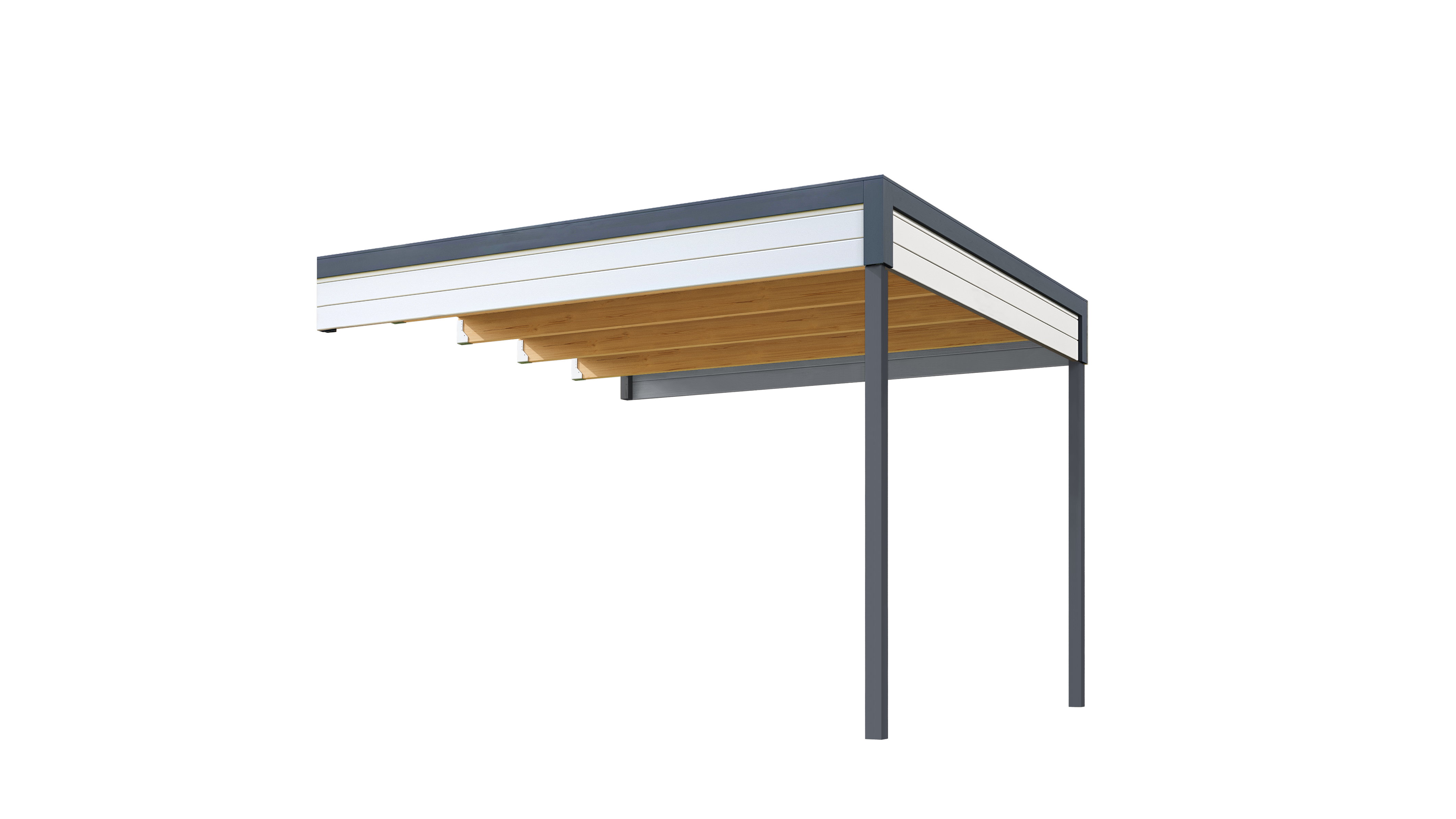 Gartenhaus-Anbaudach NORDIC HOLZ "FELIX_FYNN 3 ANBAU", grau (lichtgrau), B:300cm H:222,3cm T:300cm, Holz, Gartenhaus-Anbaudächer, Flachdach