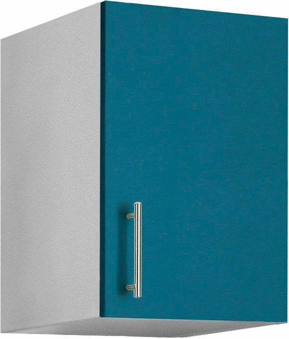 Hängeschrank WIHO KÜCHEN "Kiel", blau (front: ozeanblau, korpus: steel grau), B:50cm H:56,5cm T:35cm, Schränke, 50 cm breit Image