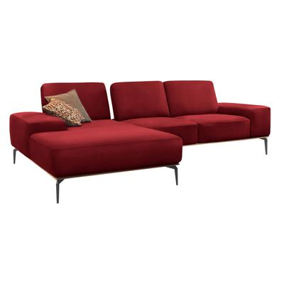 Ecksofa W.SCHILLIG "run, Designsofa mit tollem Sitzkomfort, bequem, L-Form", rot (light brick w82), B:279cm H:88cm T:178cm, Longlife Xtra-Leder Z73: Naturwalkleder der Luxusklasse aus den erlesensten Rohhäuten. Hautstärke 1, 1 u2013 1, 3 mm,... Image