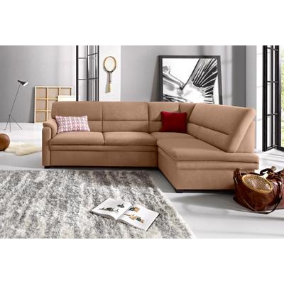 Ecksofa SIT & MORE "Pisa L-Form", braun, B:245cm H:89cm T:161cm, NaturLEDER (echtes Rindsleder), Korpus in Kunstleder SOFTLUX, Luxus-Microfaser (90% Polyester, 10% Polyamid), Struktur (100% Polyester), Luxus-Microfaser ALTARA NUBUCK (100%... Image