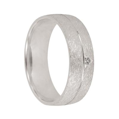 Trauring FIRETTI "Schmuck Geschenk Gold 375 Hochzeit Ehering Trauring "LIEBE" Gr. 18, weiß (weißgoldfarben), Fingerringe, 18, 0,01 ct SI = kleine Einschlüsse mit Brillant, Weißgold 375, 6mm, Made in Germany, wahlweise mit oder ohne Brillant Image