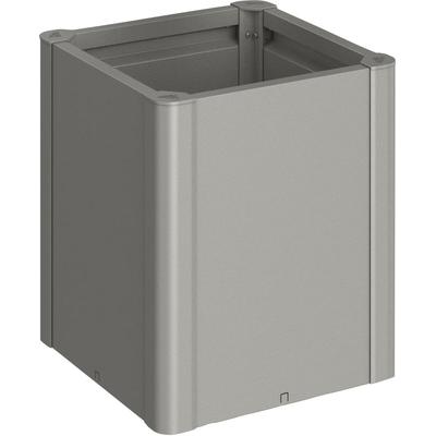 Hochbeet BIOHORT "Belvedere", grau (quarzgrau, metallic), B:53cm H:61cm T:53cm, Stahlblech, Pflanzgefäße, BxTxH: 53x53x61 cm