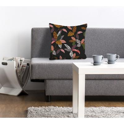 Dekokissen QUEENCE "Sunja", bunt (bunt, bedruckt), B:40cm L:40cm, Polyester, Dekokissen_Sitzkissen_Kissenhüllen, mit Blättern im Wind Image