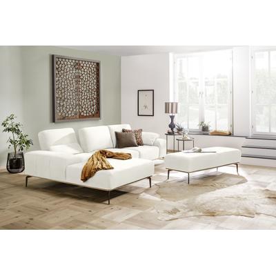 Ecksofa W.SCHILLIG "run, Designsofa mit tollem Sitzkomfort, L-Form", weiß (weiß z73), B:299cm H:88cm T:178cm, Longlife Xtra-Leder Z73: Naturwalkleder der Luxusklasse aus den erlesensten Rohhäuten. Hautstärke 1, 1 u2013 1, 3 mm, ROHLEDER... Image