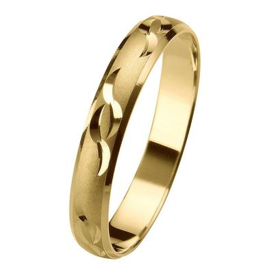 Trauring FIRETTI "Schmuck Geschenk Gold 375 Hochzeit Ehering Trauring "LIEBE" Gr. 21, gold (gelbgoldfarben), Fingerringe, 21, ohne Brillant, Gelbgold 585, 3,5mm, Made in Germany, wahlweise mit oder ohne Brillant Image