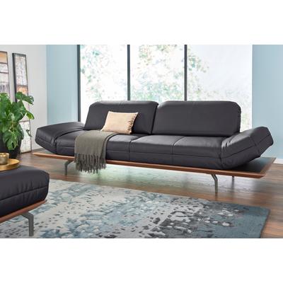 4-Sitzer "CR.420, Designsofa, Loungesofa", schwarz (signalschwarz 534, 58), B:252cm H:117cm T:129cm, Leder Oskar - echtes Leder, Flachgewebe DONNA (76% Polyester 24% Polyacryl), CREATION BY ROLF BENZ, Sofas, in 2 Qualitäten, Holzrahmen in Eiche... Image