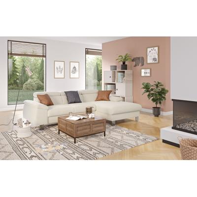 Ecksofa COTTA "Komaris L-Form mit Kopfteilverstellung", weiß (ivory), B:244cm H:72cm T:166cm, 88% POLYESTER (PES) 12% POLYAMID (PA), Sofas, wahlweise mit Bettfunktion, Bettkasten & Beleuchtung, Topseller Image