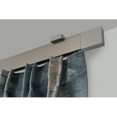 Gardinenstange GARESA "FLAT", silber (vernickelt), L:190cm, Aluminium, Gardinenstangen, Rechteckprofil, Deckenmontage, perfekter Lauf, modern, verlängerbar Image
